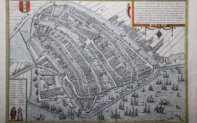 G. BRAUN & F. HOGENBERG: MAP OF AMSTERDAM, YEAR 1580