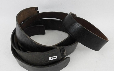 GERMANY. Set of 3 belt leathers, one of...