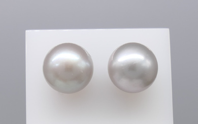 GREY PEARL gold studs.