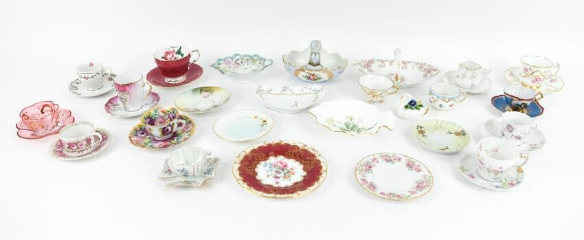GROUPING OF LIMOGES & DEMITASSE CUPS, ETC.