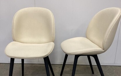NOT SOLD. GamFratesi: "Beetle". A pair of dining chairs upholstered with light beige fabric, black lacquered wooden legs. H. 88 cm. (2) – Bruun Rasmussen Auctioneers of Fine Art