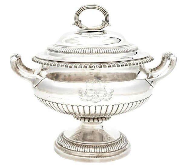 George IV Sterling Silver Soup Tureen and Associated