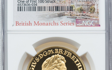 Great Britain: , Elizabeth II gold Proof "King George I" 100 Pounds (1 oz) 2022 PR70 Ultra Cameo NGC,...