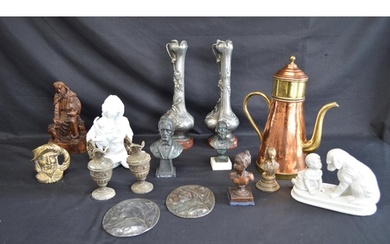 Group of sundry items to comprise: three small metal and one...