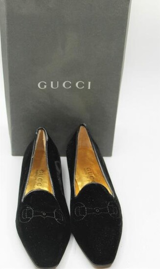 Gucci Black Velvet Loafers