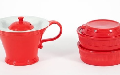 Hall China Melody Teapot and Stacking Bowls