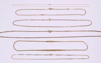 JEWELRY. (6) 18kt or 14kt Gold Chain Necklaces.