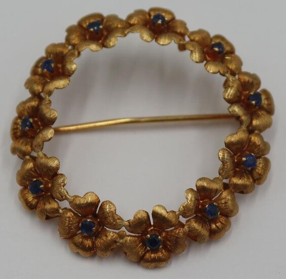 JEWELRY. Tiffany & Co. 18kt Gold and Gem Brooch.