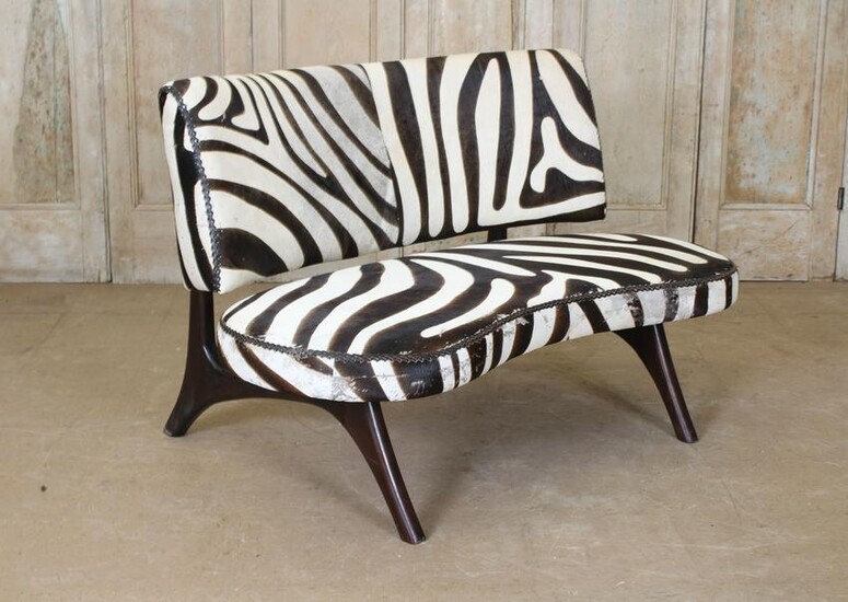 Kagan Style Zebra Settee