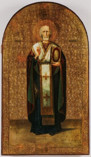 LARGE RUSSIAN ICON OF ST. NICHOLAS