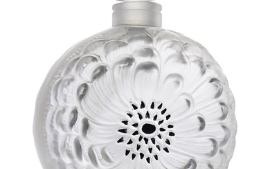 Lalique France"Dahlia" Clear And Frosty Crystal Perfume Bottle