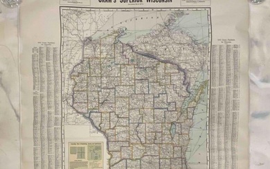 Large 1950 Crams Superior Wisconsin Reference Map