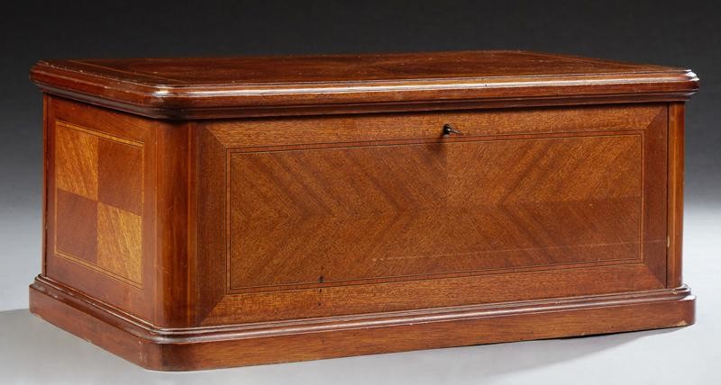 Large Inlaid Mahogany Dresser Box, c. 1890, the stepped