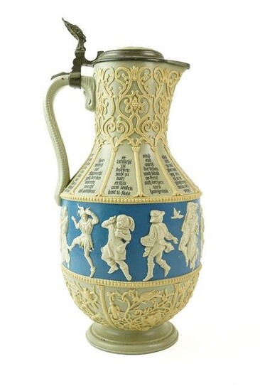 Late 19th c. Villeroy and Boch Stoneware Ewer