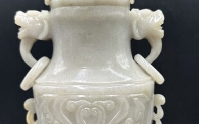 Lavender jade Chinese vase
