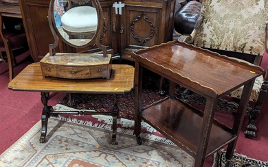 Lot details A 19th century mahogany oval swing dressing mirror,...