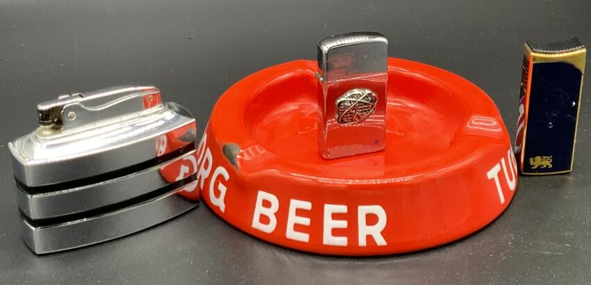 Lot4 Collect Ashtray & Lighters, Vntg ZIPPO & More