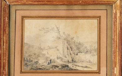 Louis Moreau, graphite, ink, wash on paper, 1799