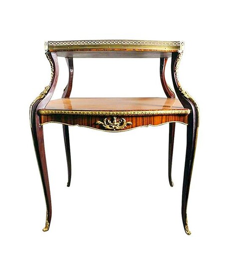 Louis Xv Style Bronze Mounted Tea Table 35 1/4" X 32" X