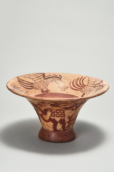 MOCHE PAINTED "FLORERO" VESSEL WITH TL