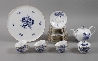 Meissen tea set "Blue flower with insects"