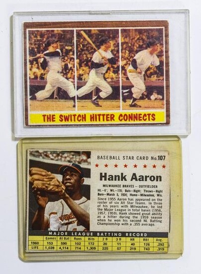Mickey Mantle & Hank Aaron Topps Baseball Cards