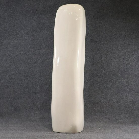 Mid-Century Modern 52 Inch Tall White Ceramic Pillar