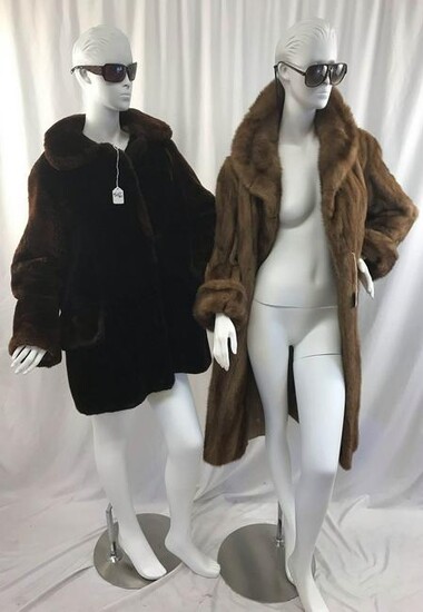 Mink Coat and Mouton Coat - Vintage - Both Approx Size