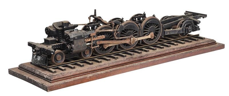 Model of a Steam Locomotive on a Track
