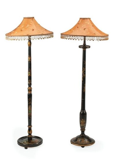 Near Pair of Chinoiserie Floor Lamps