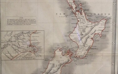 New Zealand with an inset of New Settlement of Canterbury Map