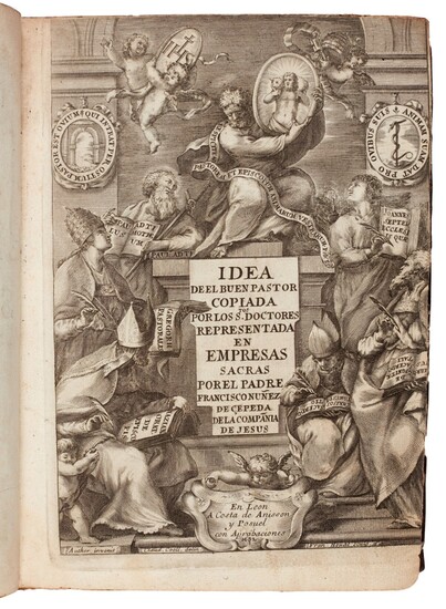 Núñez de Cepeda, Idea de el buen pastor, Lyon, 1682, later calf