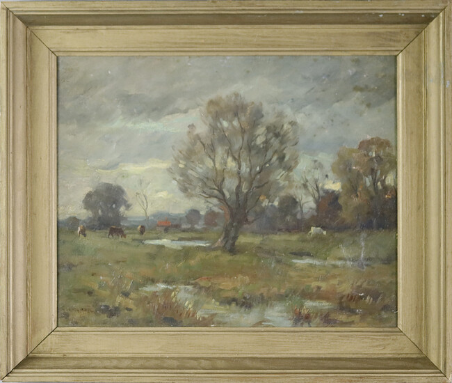 OIDENTIFIERAD KONSTNÄR. Oil on canvas, landscape, indistinct signature, second half of the 19th century.