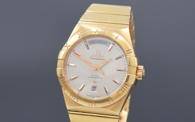 OMEGA rare 18k pink gold gents wristwatch Constellation...