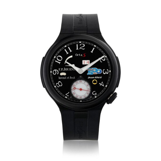 Octa Sport Indy 500 | A limited edition blackened aluminum wristwatch with date, power reserve, day and night indication and INDY 500 logo, Made to commemorate French racing driver Jean Alesi’s participation in the Indianapolis 500, Circa 2012 | Octa...