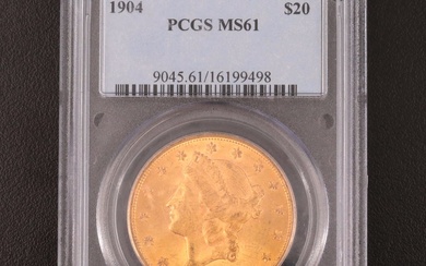 PCGS Graded MS61 1904 Liberty Head $20 Gold Coin