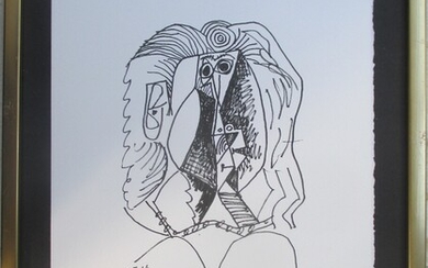 SOLD. Pablo Picasso: Le Gout du Bonheur pl. 7. Serigraph on Arches, 1970 after drawing...