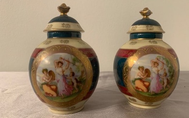 Pair of 19th century Royal Vienna porcelain vases