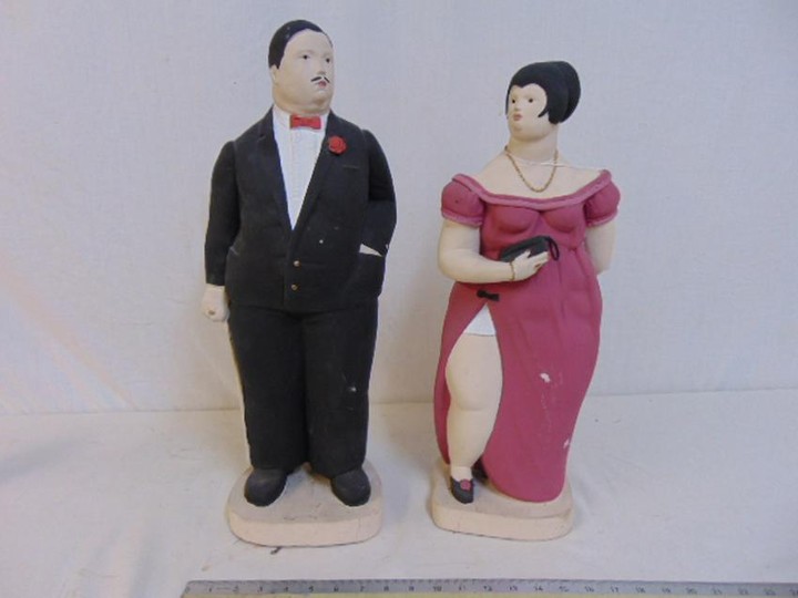 Pair plaster figures by Paolo Grosso, Austin Prod