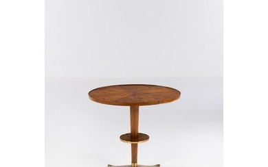 Paolo Buffa (1903-1970) Side table Wood and brass Model created circa 1955 H 67 × Ø 72 cm