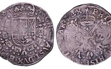 Patagon Fillips IV, Brabant 1627. Zeer Fraai +.