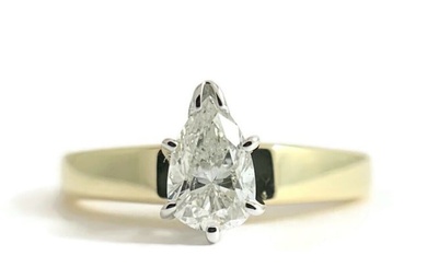 Pear Solitaire Diamond Engagement Ring 14K Yellow Gold, .45 CT, 2.91 Grams