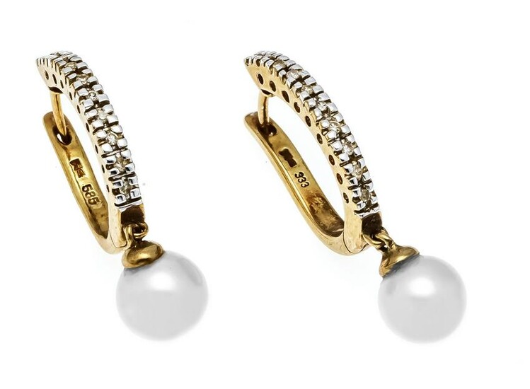 Pearl earrings 1 x GG/WG 585/