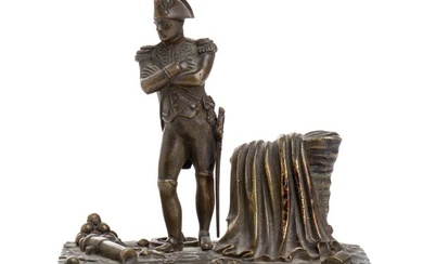 Piccola scultura in bronzo di Napoleone sul campo di battaglia, xx
