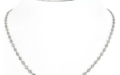 Platinum 11.57cttw Diamond By The Yard Necklace