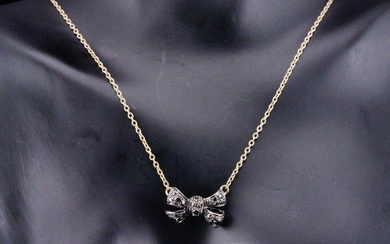 Pomellato 0.30ctw Black Diamond and 18K Bow Necklace
