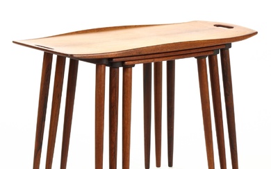 Poul Jacobsen's furniture factory. Tray/insert tables in rosewood model no. 8 ,1960s(3)