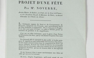 "Planned party by Mr. Noverre. "Text of four pages printed...