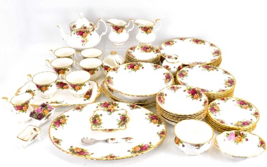 ROYAL ALBERT; approximately fifty-eight pieces of 'Old Country Roses' dinner...