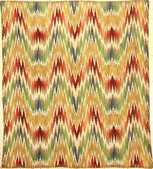 Rare Italian Bargello "Embroidery Textile" (Flame Pattern),...